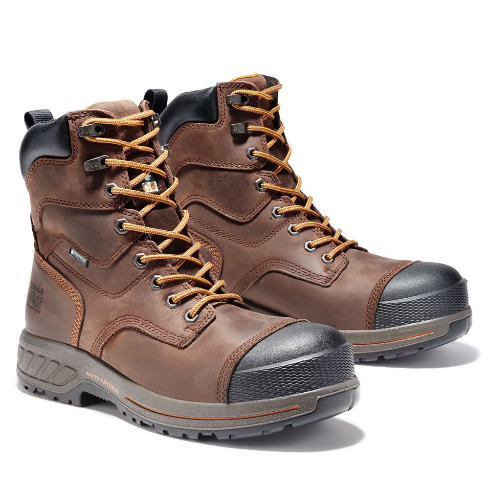 Botas de Trabajo Masculino - Timberland Pro® Endurance Hd 8\" Comp Toe - JBTDC9608 - Marrom/Pretas